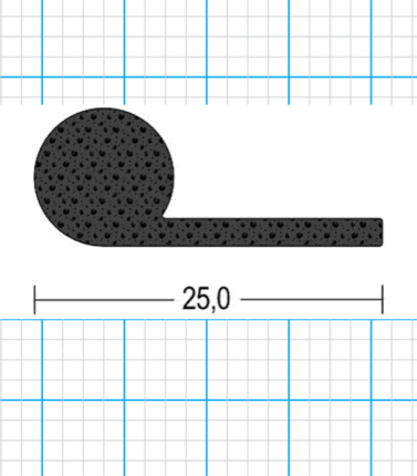 Moosgummi-Fahnenprofil-meterware-Profil-KHD1010-B