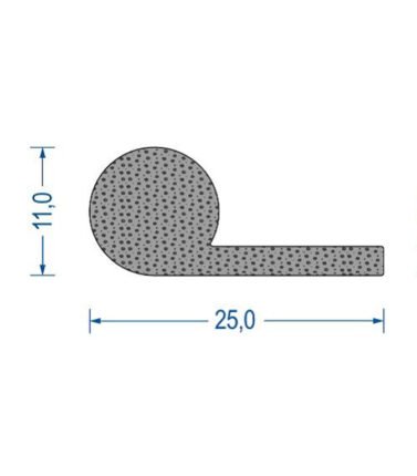 Moosgummi-Profil-KHD1011-B-Fahnenprofil-meterware