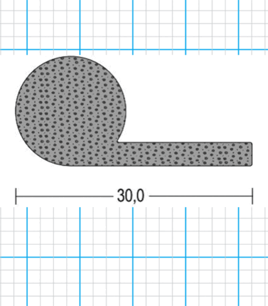Moosgummi-Fahnenprofil-meterware-Profil-KHD1014-W-Kealtedichtung-Dichtung-Moosgummidichtung-moosgummiprofil