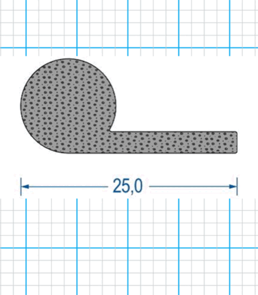 Moosgummi-Fahnenprofil-meterware-Profil-KHD1011-W-Kealtedichtung-Dichtung-Moosgummidichtung-moosgummiprofil