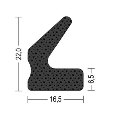 Moosgummi-Zargenprofil-Profil-KHD1031-B-meterware-Moosgummidichtung-moosgummiprofil-Gummiprofil-Kuehlzellendichtung