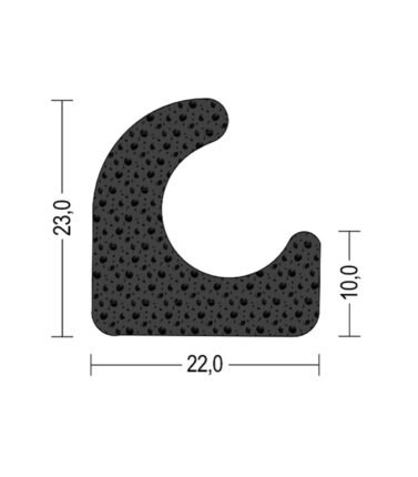 Moosgummi-Zargenprofil-Profil-KHD1033-B-meterware-Moosgummidichtung-moosgummiprofil-Gummiprofil-Kuehlzellendichtung-Kuehlhausdichtung