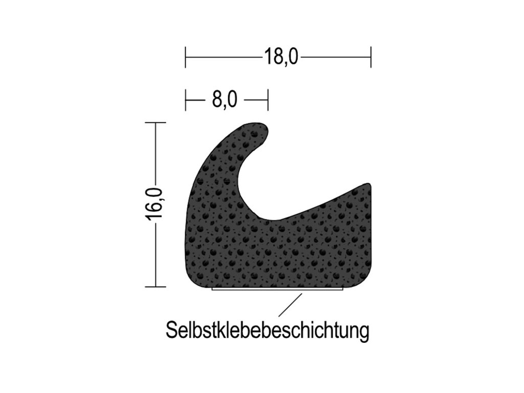 Moosgummi-Zargenprofil-Profil-KHD1035-B-Meterware-Selbstkleibend-Moosgummidichtung-moosgummiprofil